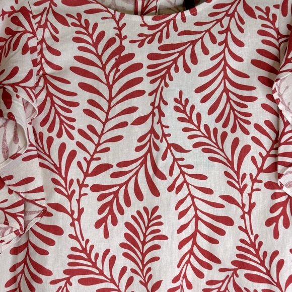 Who What Wear Women’s Red & Off White Linen Blend Sleeveless Ruffle Size  XL NWT - Picture 2 of 10